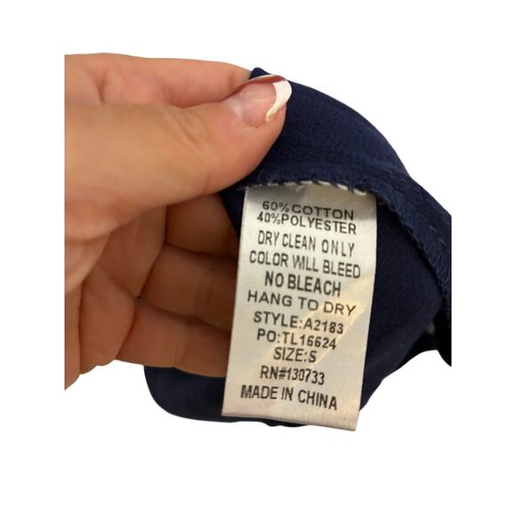 NWT Umgee Tiered Coastal Grandma Euro Summer Beachy Blue Cotton S Minimal Preppy - Picture 3 of 4